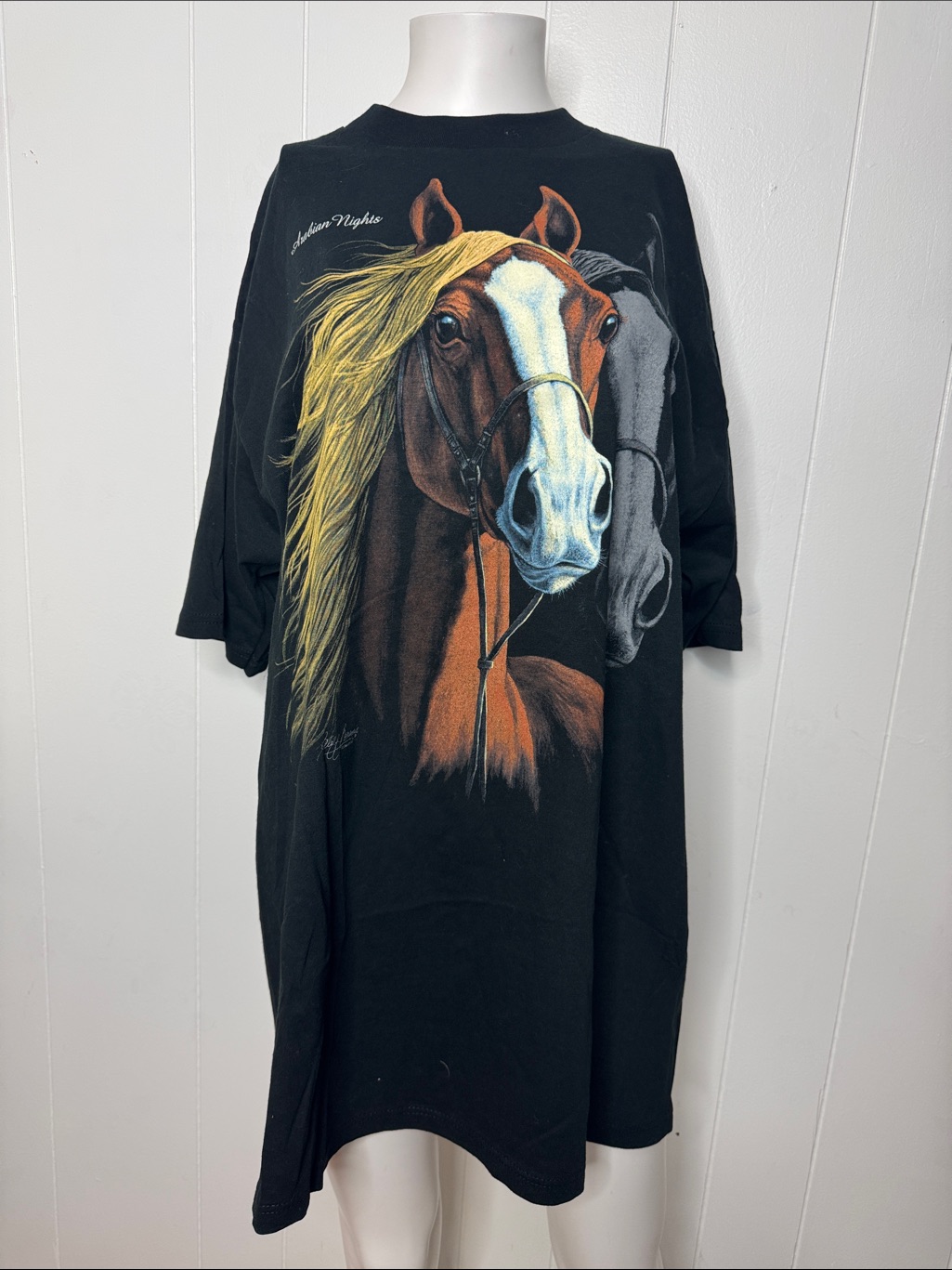 Vintage Horse Tshirt Silk Masters New Old Stock Unisex Xl Arabian Nights